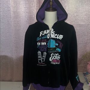 Ecko Unlimited Black and Purple Women's Hoodie
